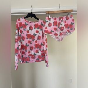 Wildfox Roses Matching Lounge Set - Size XS top, Size S bottoms